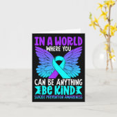 Sei netter Schmetterling Aquamariner Lila Ribbon S Karte (Gelbe Blume)