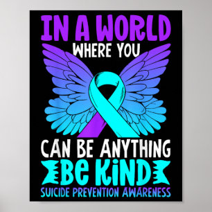 Sei netter Schmetterling Aquamariner Lila Ribbon S Poster