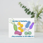 Sei netter zu Bakterien Postkarte (Stehend Vorderseite)