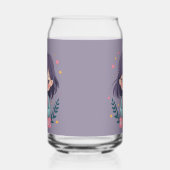 Sei nettes Niedliches Mädchen mit Blume-positiver  Dosenglas (Rechts)