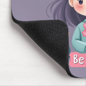Sei nettes Niedliches Mädchen mit Blume-positiver  Mousepad (Ecke)