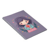 Sei nettes Niedliches Mädchen mit Blume-positiver  Notizblock (Rechte Seite)