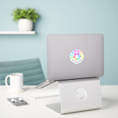 Sei neugierig aufkleber (Laptop auf Schreibtisch)