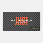 "Sei neugierig" Personalisierter Zitat Schreibtischunterlage (Vorderseite)