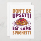 Sei nicht beunruhigt, iss etwas Spaghetti Dankeskarte (Vorne/Hinten)
