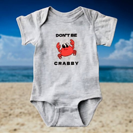 Sei nicht Crabby | Funny Red Crab Baby Bodysuit Baby Strampler