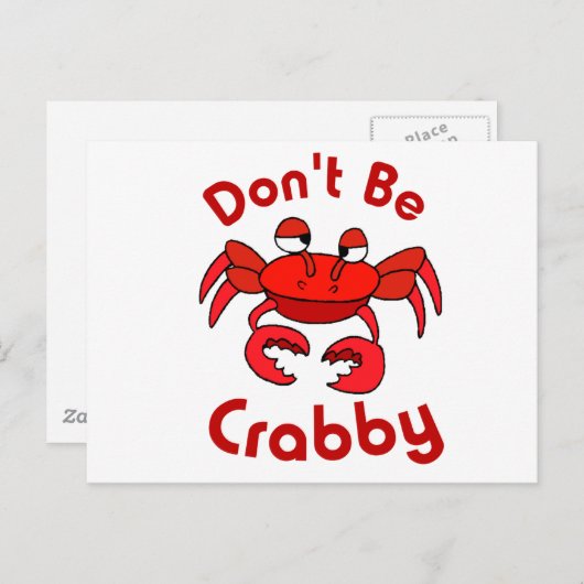Sei nicht Crabby Postkarte (Vorne/Hinten)