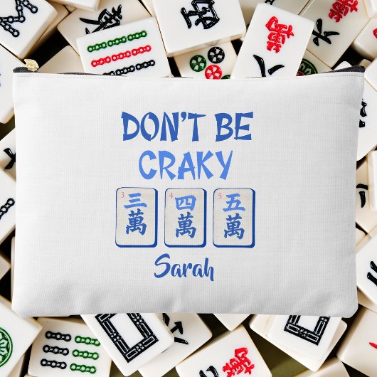 Sei nicht Craky Mahjong Blue Crak Tiles Funny Zubehörtasche