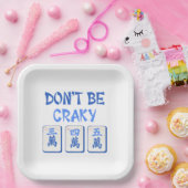 Sei nicht Craky Mahjong Blue Crak Tiles Pappteller (Party)