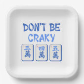 Sei nicht Craky Mahjong Blue Crak Tiles Pappteller (Vorderseite)