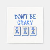 Sei nicht Craky Mahjong Blue Crak Tiles Serviette (Vorderseite)