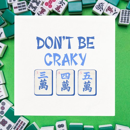Sei nicht Craky Mahjong Blue Crak Tiles Serviette