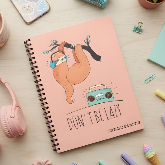 Sei nicht faul - Funny Sloth Notizblock