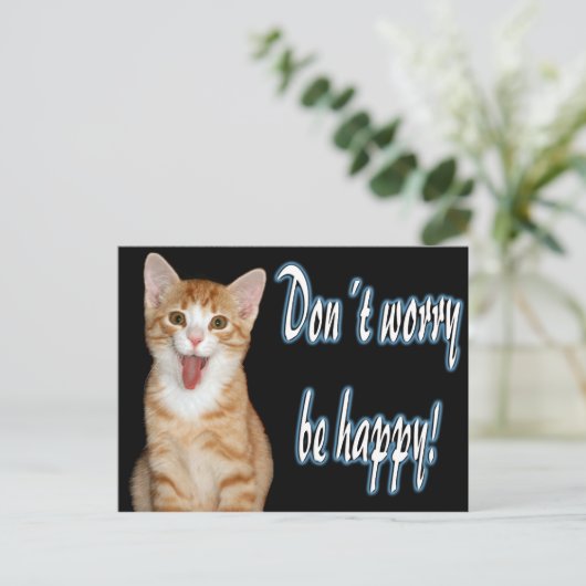 Sei nicht glücklich. postkarte (Stehend Vorderseite)