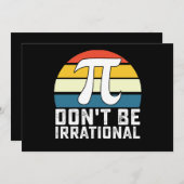 Sei nicht irrationale Pi-Day-Mathematik Einladung (Vorne/Hinten)