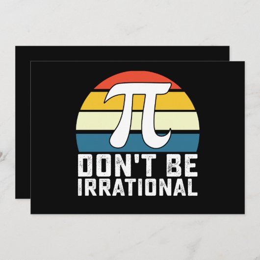 Sei nicht irrationale Pi-Day-Mathematik Einladung (Vorne/Hinten)
