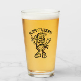 Sei nicht salzig, lustige Illustration Glas