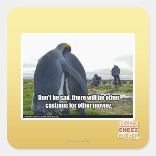 Sei nicht traurig quadratischer aufkleber (Vorderseite)