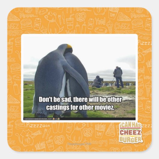 Sei nicht traurig quadratischer aufkleber (Vorderseite)