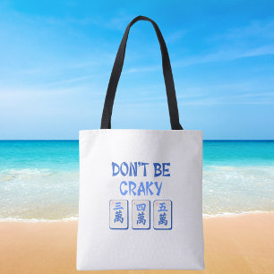 Sei nicht verrückt Mahjong Blue Tasche