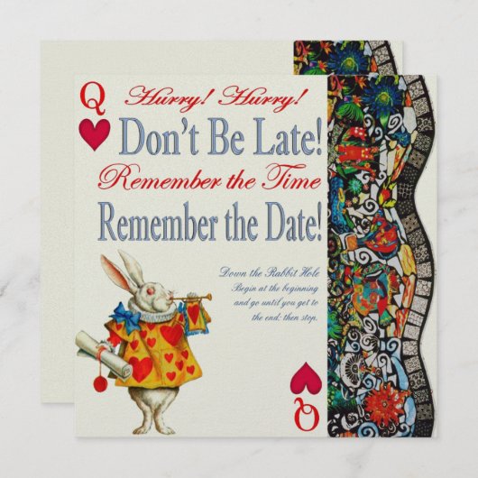 Sei nicht zu spät! einladung (Vorne/Hinten)