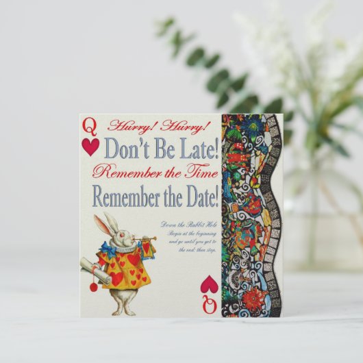 Sei nicht zu spät! einladung (Stehend Vorderseite)