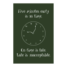 Sei nicht zu spät! Klassenposter