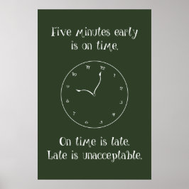 Sei nicht zu spät! Klassenposter Poster