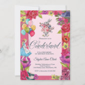 Sei nicht zu spät Vintag in Onederland Einladung (Vorderseite)