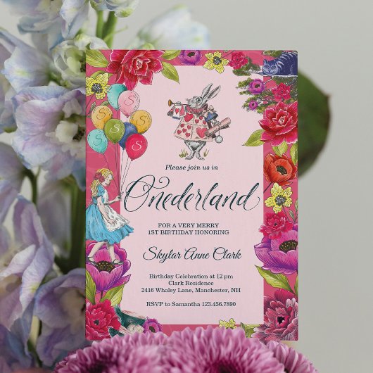 Sei nicht zu spät Vintag in Onederland Einladung