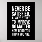 Sei nie zufrieden - Fitness, Hektik, Erfolg Poster (Vorne)