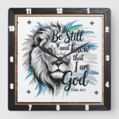 Sei noch Löwe von Judah Quadratische Wanduhr (Vorderseite)