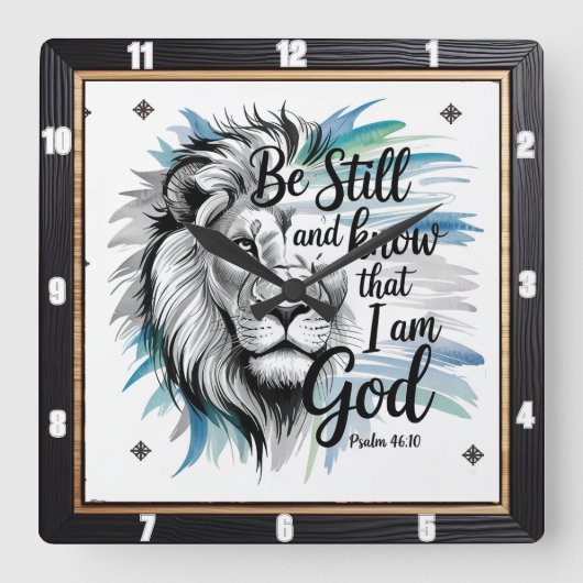 Sei noch Löwe von Judah Quadratische Wanduhr (Vorderseite)