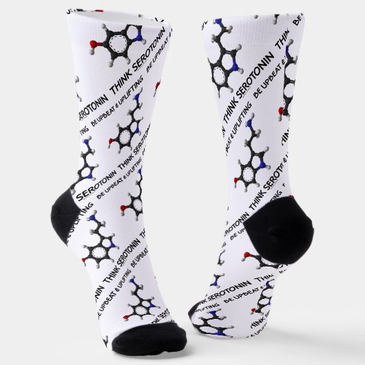 Sei optimistisch und aufhebend denken Serotonin-Mo Socken (Gewinkelt)