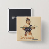 Sei patriotisch: Häkeln - Knopf Button (Vorne & Hinten)