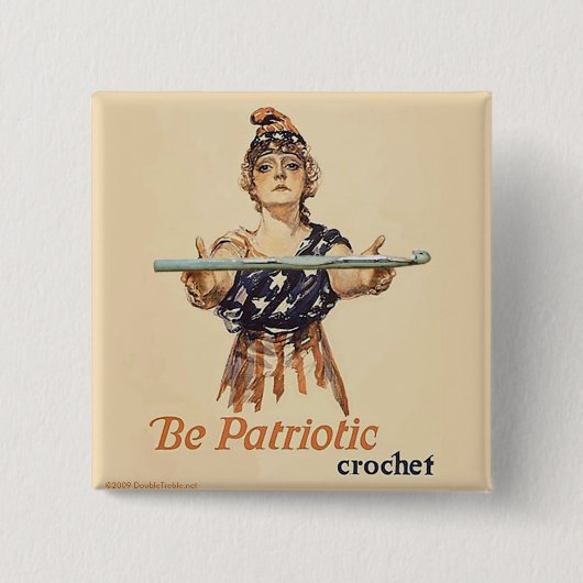 Sei patriotisch: Häkeln - Knopf Button (Vorderseite)