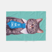 "Sei PHANTASTISCH!" Cat in Blue Krawatte oder Ihre Fleecedecke (Vorderseite (Horizontal))