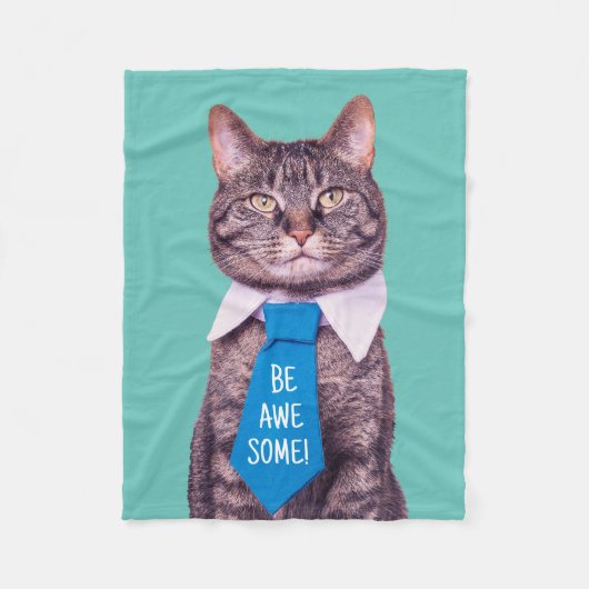 "Sei PHANTASTISCH!" Cat in Blue Krawatte oder Ihre Fleecedecke (Vorderseite)