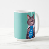 "Sei PHANTASTISCH!" Cat in Blue Krawatte oder Ihre Kaffeetasse (VorderseiteRechts)