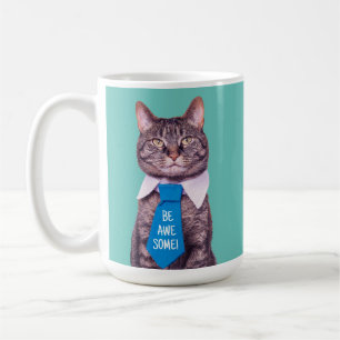 "Sei PHANTASTISCH!" Cat in Blue Krawatte oder Ihre Kaffeetasse