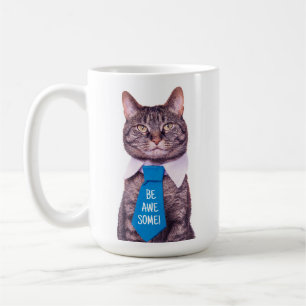 "Sei PHANTASTISCH!" Cat in Blue Krawatte oder Ihre Kaffeetasse