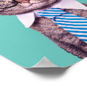 "Sei PHANTASTISCH!" Cat Krawatte & Brille, Aquamar Poster (Ecke)