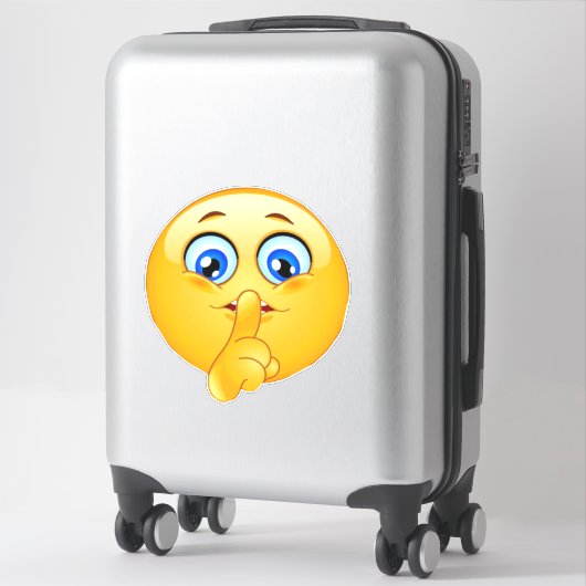Sei ruhig Emoji Funny Aufkleber (Koffer)