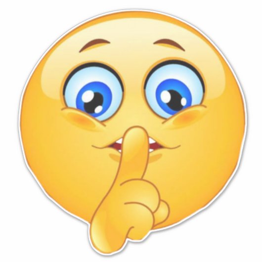 Sei ruhig Emoji Funny Aufkleber (Vorderseite)