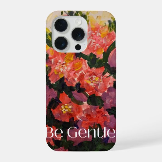 Sei sanft, fett, florale, abstrakte Kunst iPhone 1 Hülle (Rückseite)