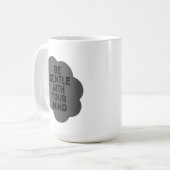 "Sei sanft mit deinem Geist" Wellness-Angebot Kaffeetasse (Vorderseite Links)