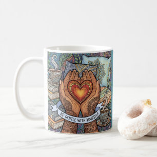Sei sanft mit dir selbst personalisierter Becher Kaffeetasse