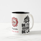 Sei schnell oder sei der letzte Feuerwehrmann Zweifarbige Tasse (VorderseiteRechts)