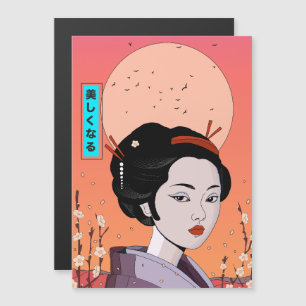 Sei schön Geisha Girl Magneteinladung