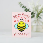 Sei schon mein HONEY!! Niedliche Biene Postkarte (Stehend Vorderseite)